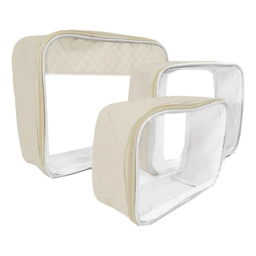 Kit 3 Organizador Necessaire Bebe Porta Objetos Transparente
