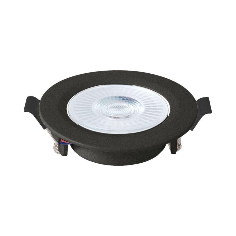 Spot Embutir Abs+Pc 6W Bivolt Led 3.000K Preto Novo