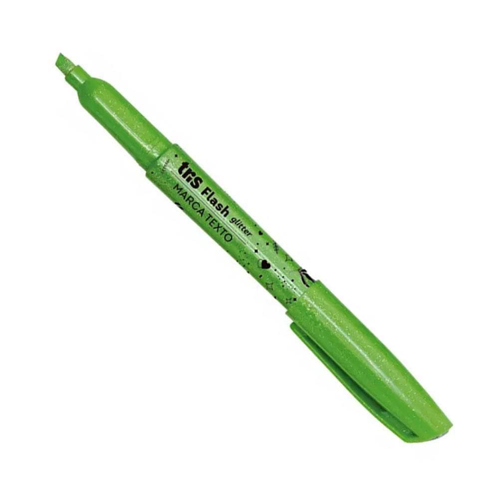 Caneta Marca-Texto Destaca Flash Glitter 1Und Verde Tris