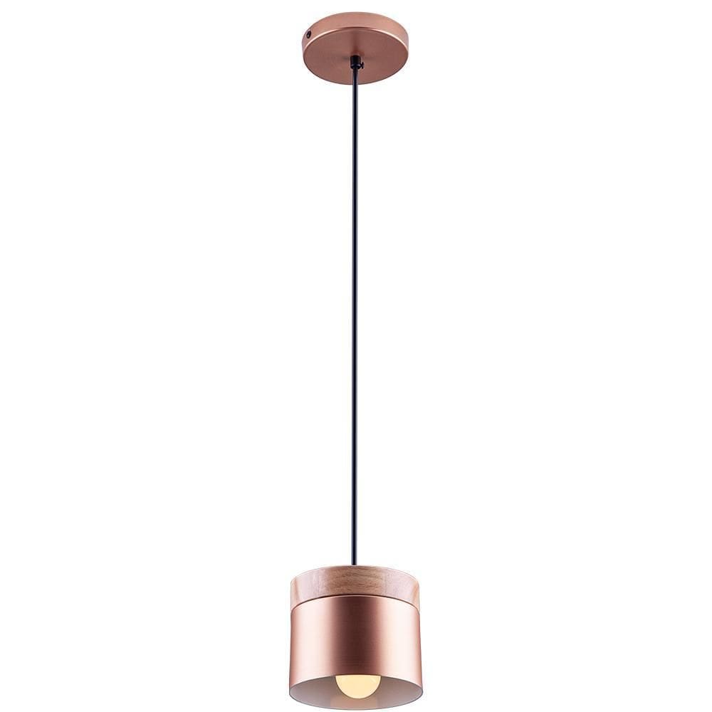 Luminária Pendente Lagos Detalhe Madeira Cozinha Bancada E27