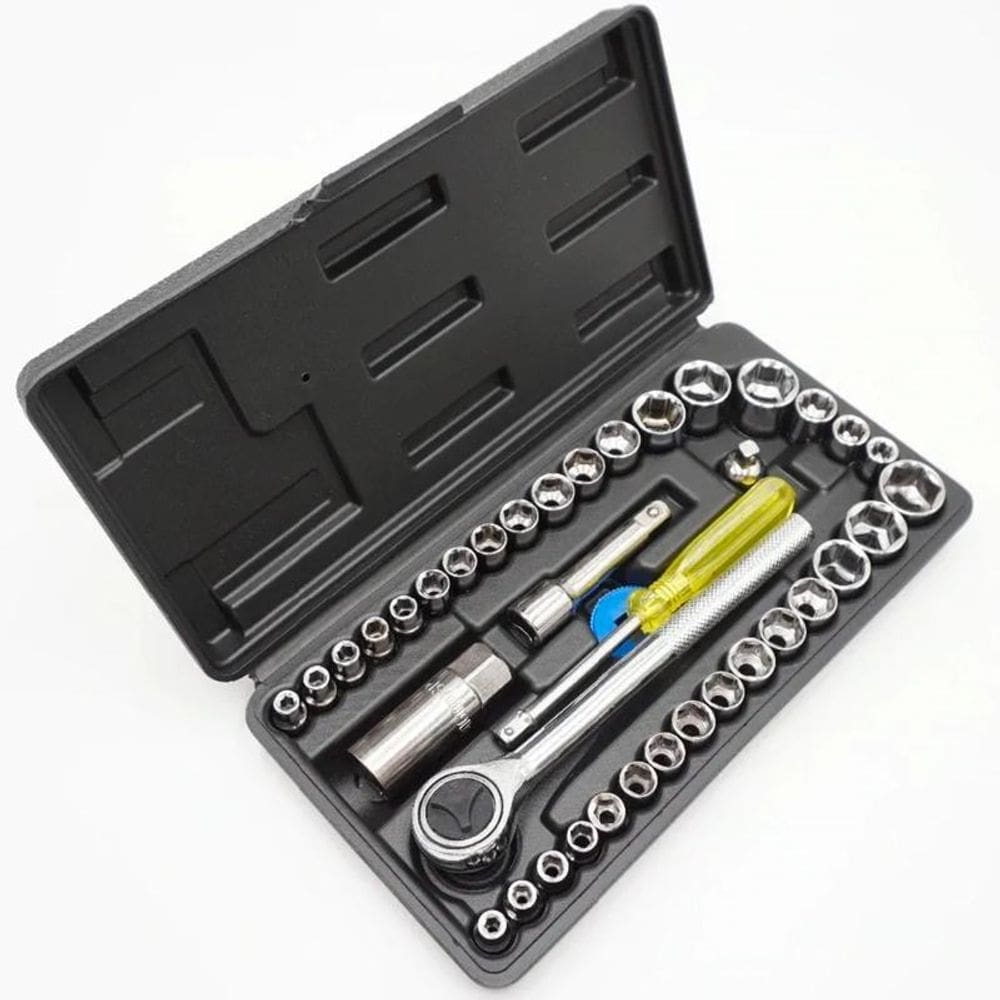 Jogo Soquete Kit 40 Peças Chave Catraca Reversível