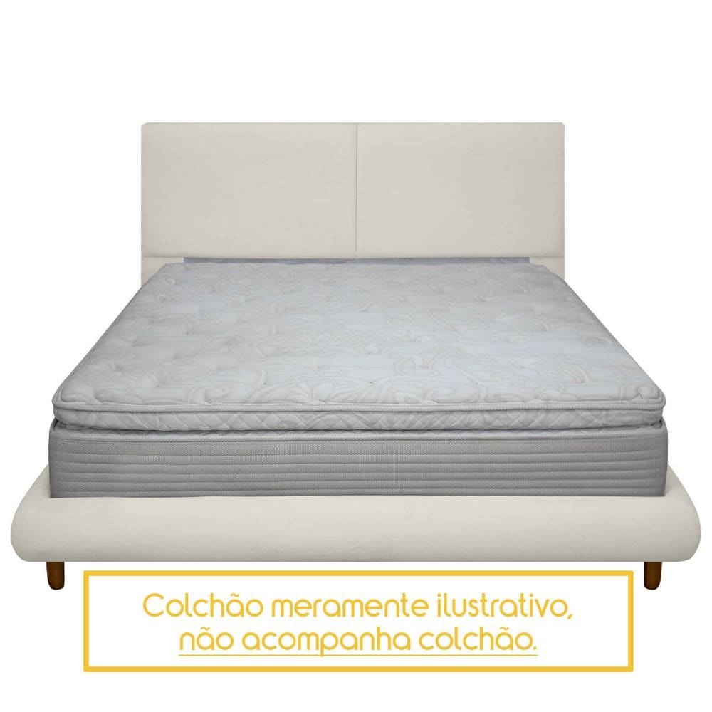 Kit Cama Box e Cabeceira Orgânica Napole Queen Size 173cm Bouclê
