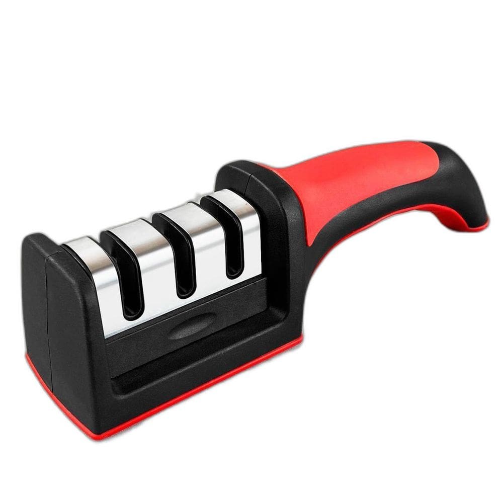 Afiador Amolador Manual De Facas Diamantado Vermelho