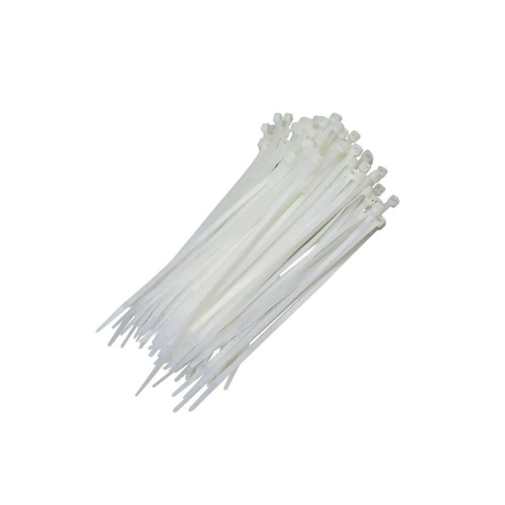 Abraçadeira Nylon 10 x 0,25 cm Hulter 100 Peças Branco HT1100UVBP