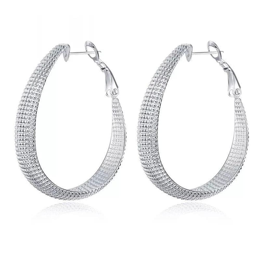 Brincos De Argolas Grossas Prata 925 Presente Para Namorada