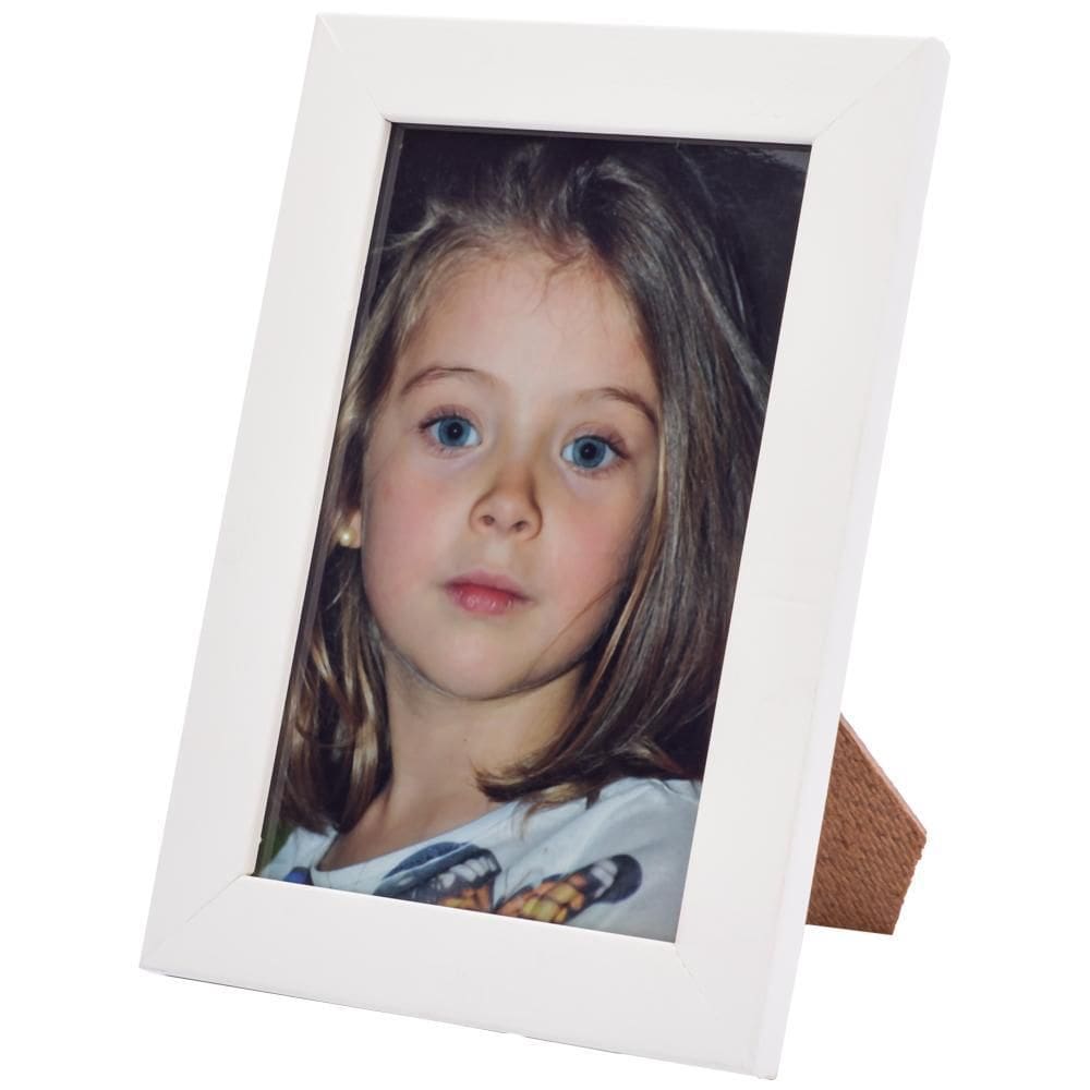 Porta Retrato Branco-Neve C/Vidro 15X21 Madeira Laqueada