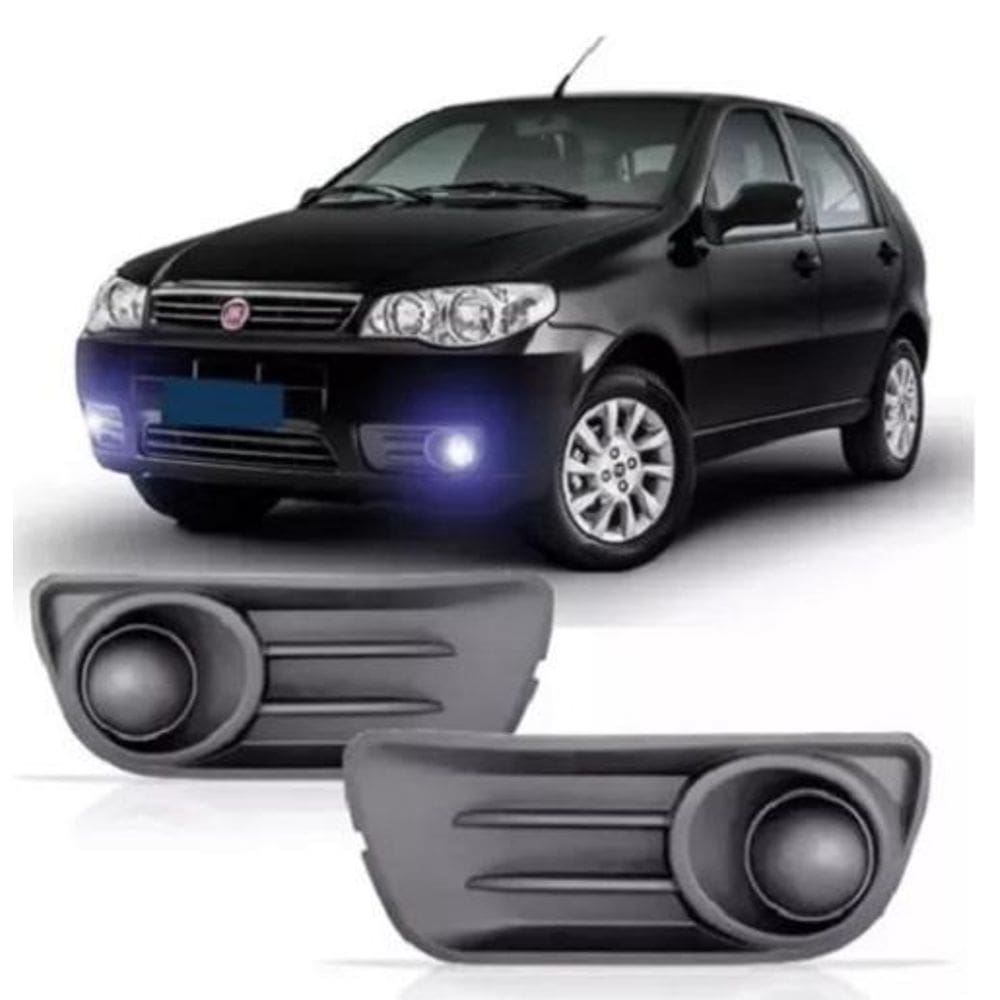 Par Moldura Grade Farol Milha Palio 2008 10 11 A 2016 Cinza