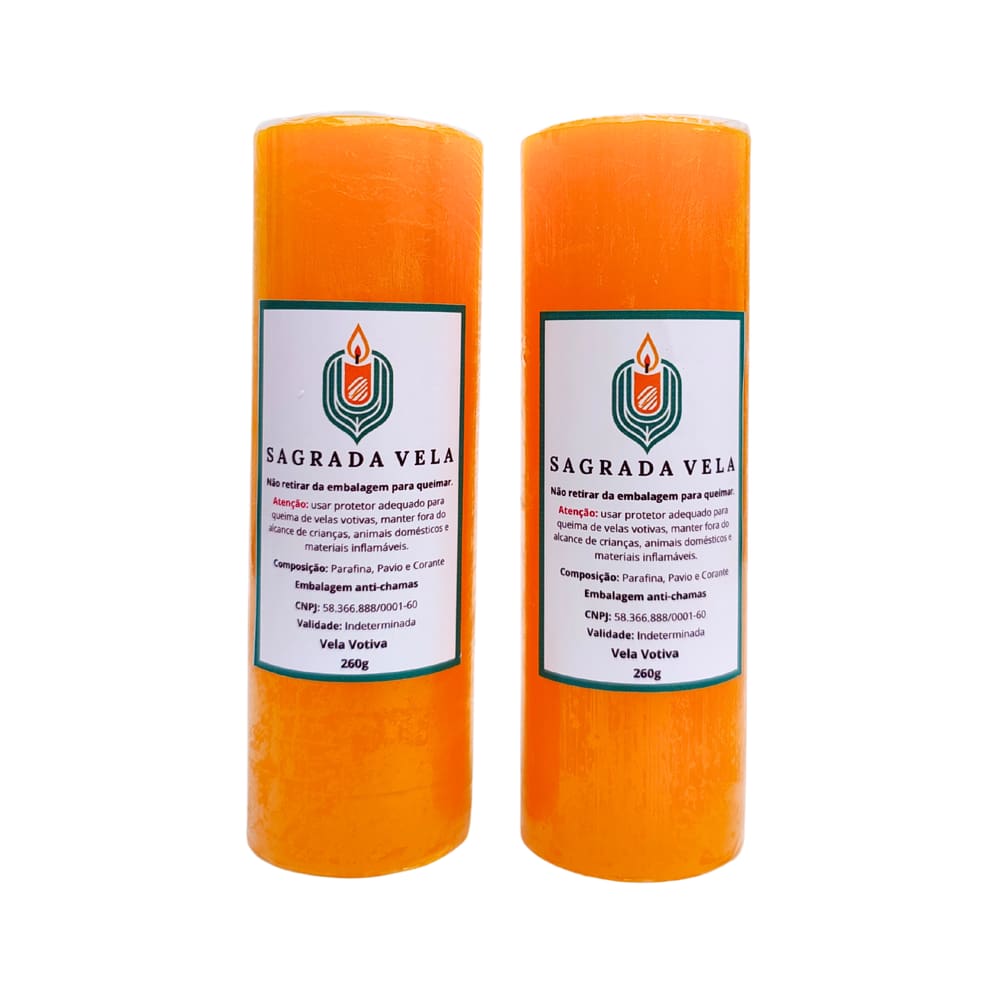 Kit 2 Velas Votiva 7 Dias 260G (Laranja)