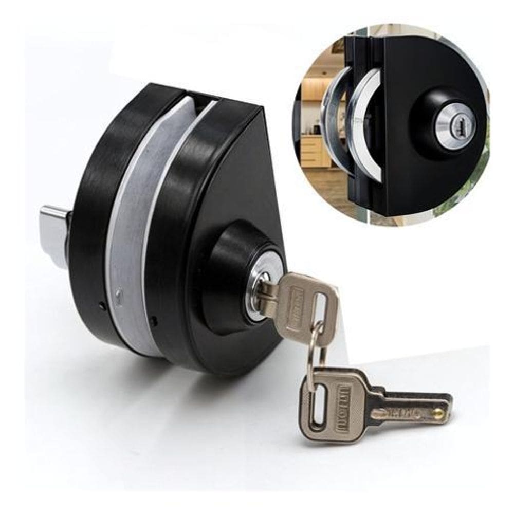 Fechadura Inox Pressão 98-1 Preta Vidro/Alvenaria Redonda