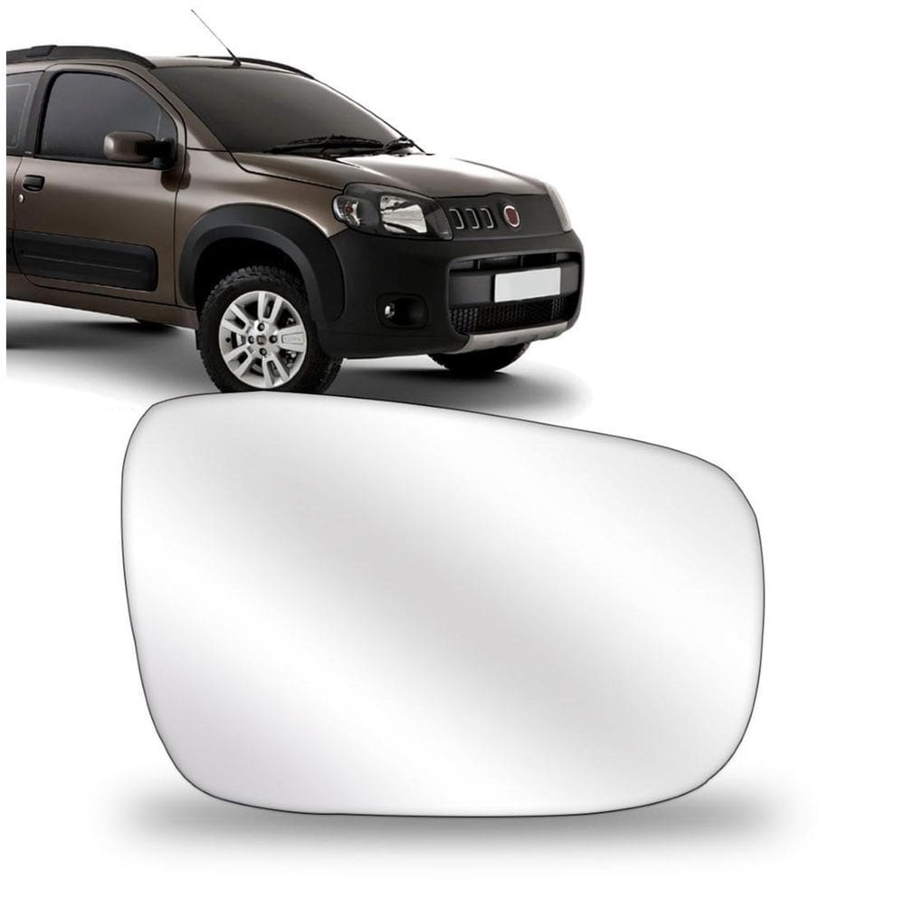 Lente Retrovisor Uno Way 2010 2011 2012 2013 Com Base