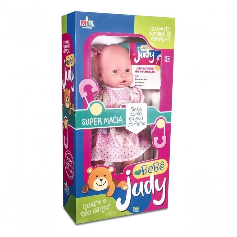 Boneca Judy Aperta Barriguinha Sons De Bebê 42cm Milk 468