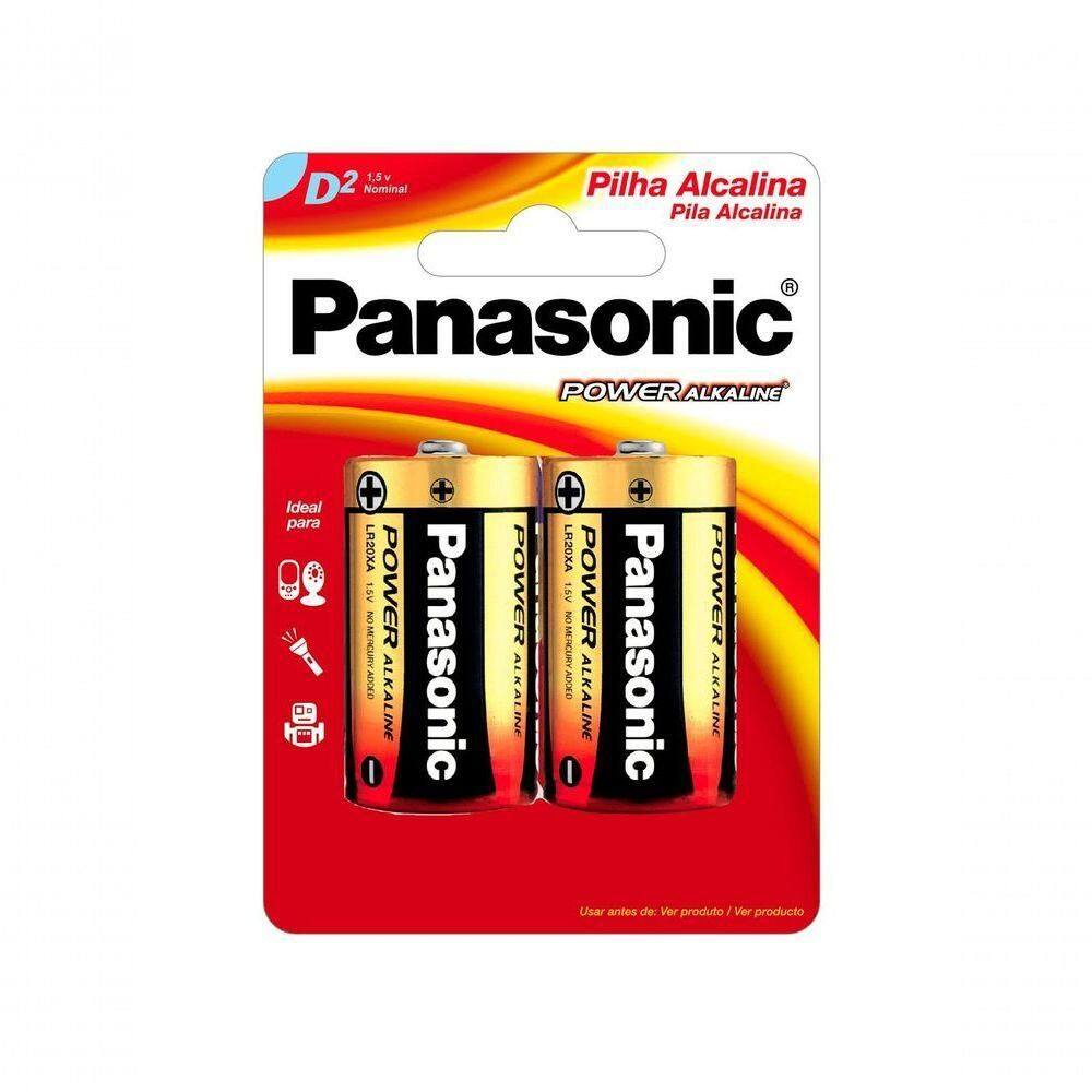 Pilha Alcalina Grande D Com 2 Lr20xab-2b