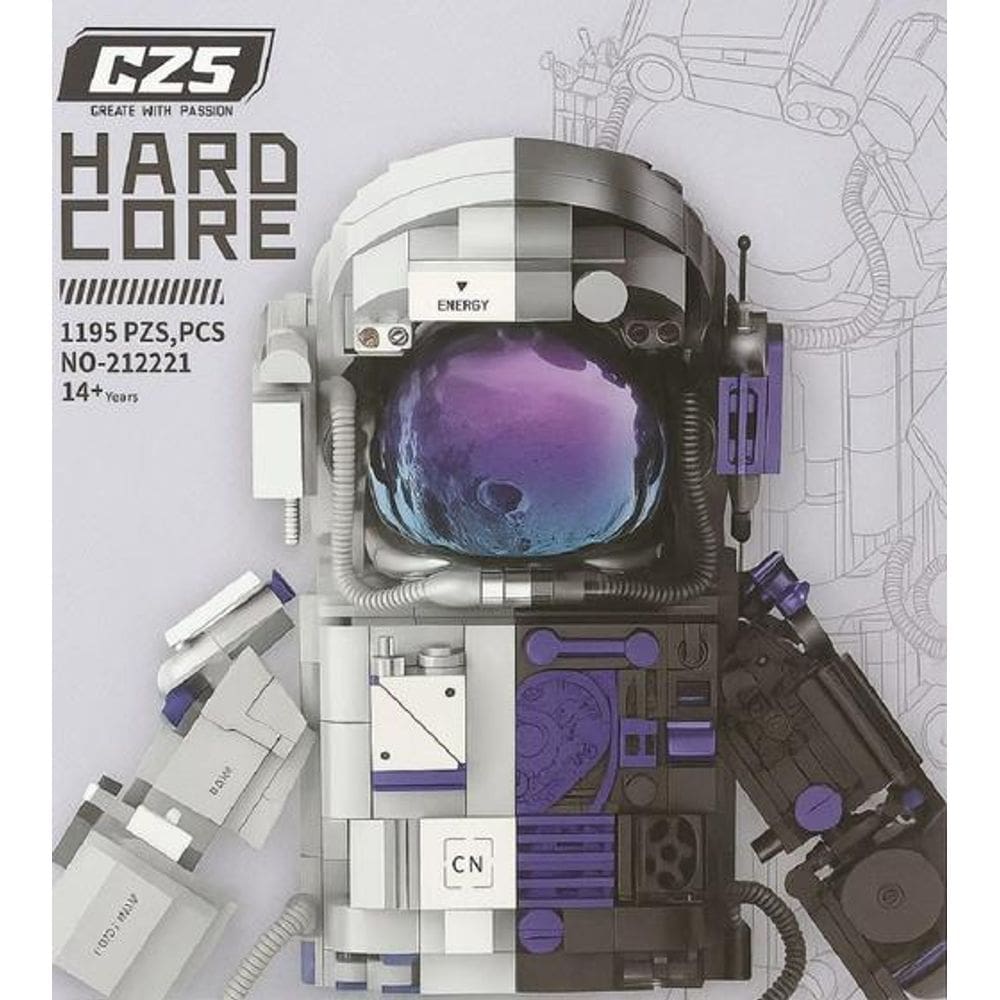 Blocos de Montar Hardcore CZ25 – Astronauta Espacial Brinquedo de Blocos de Construção 1195 Peças.