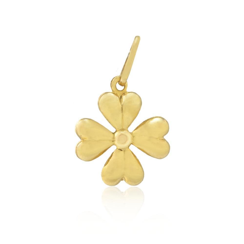 Pingente Trevo 2Cm Em Ouro 18K