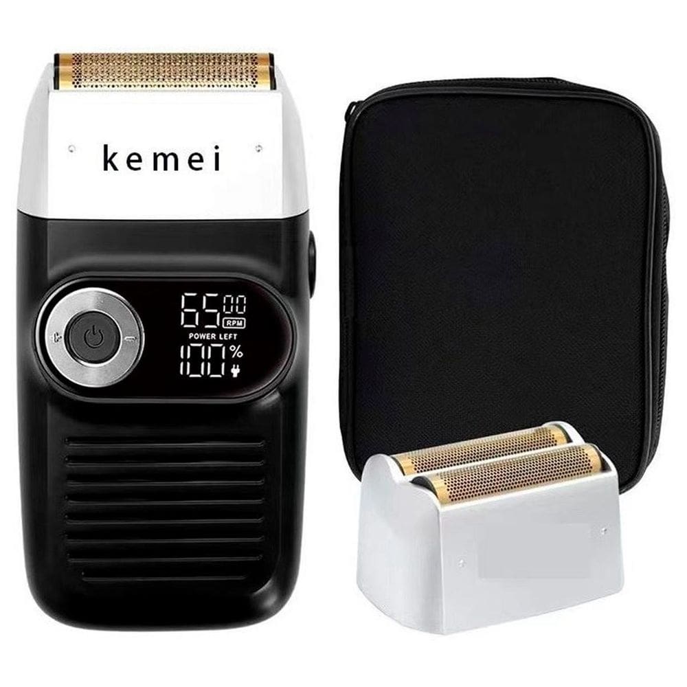 Kit Barbeador Recarregável Portátil Kemei Elétrico