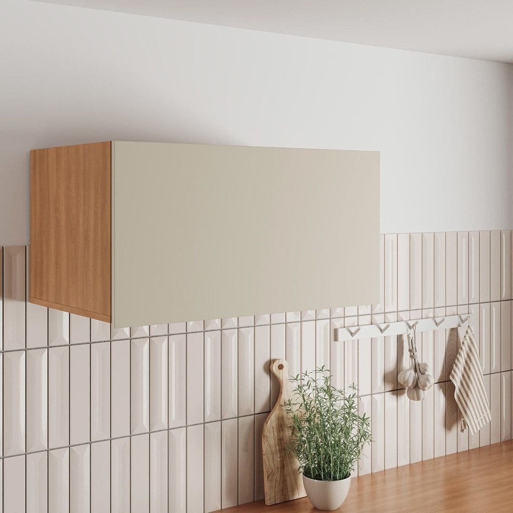Armário Aéreo 1 Porta Basculante 80cm Aroeira Cabecasa Madeiramadeira Cinza Sereno/Cedro