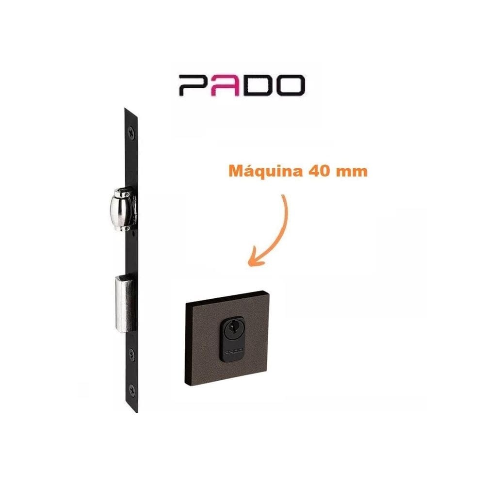 Fechadura Rolete Porta Pivotante Pado Corten Marrom Máquina