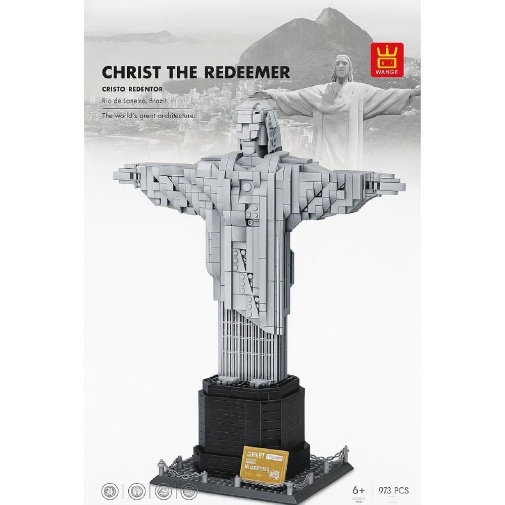 Blocos de Montar Cristo Redentor Rio de Janeiro Brinquedo de Blocos de Construção 973 Peças.
