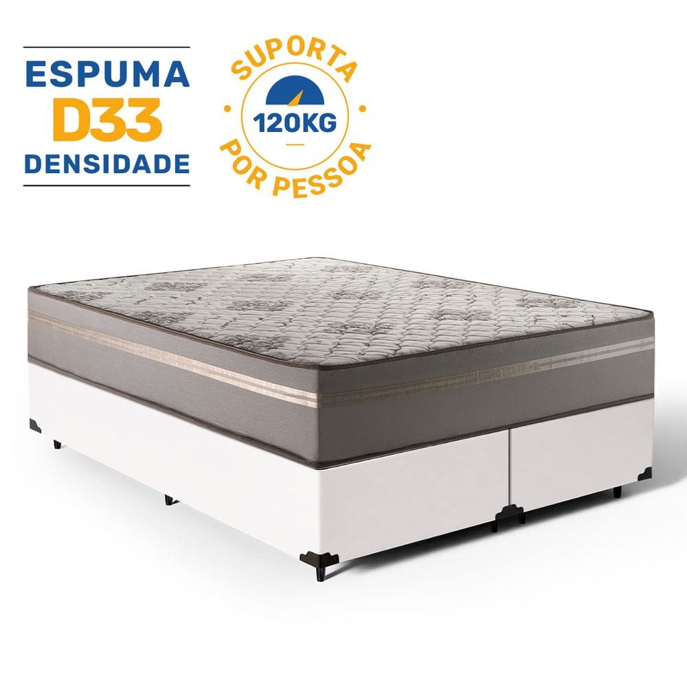 Cama Box com Colchão de Espuma D33 Millenium One Face King 193cm