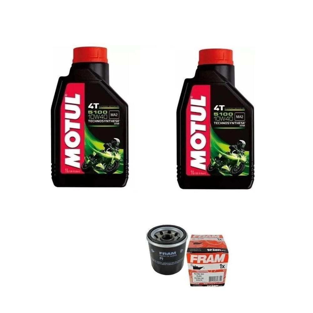 Kit 2 Óleo Motul 5100 10W40 Filtro Oleo Fram Ph6018 Suzuki