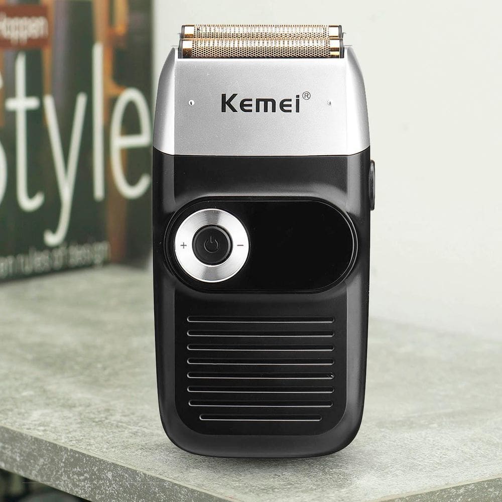 Barbeador Kemei Portátil Recarregável Kit Completo