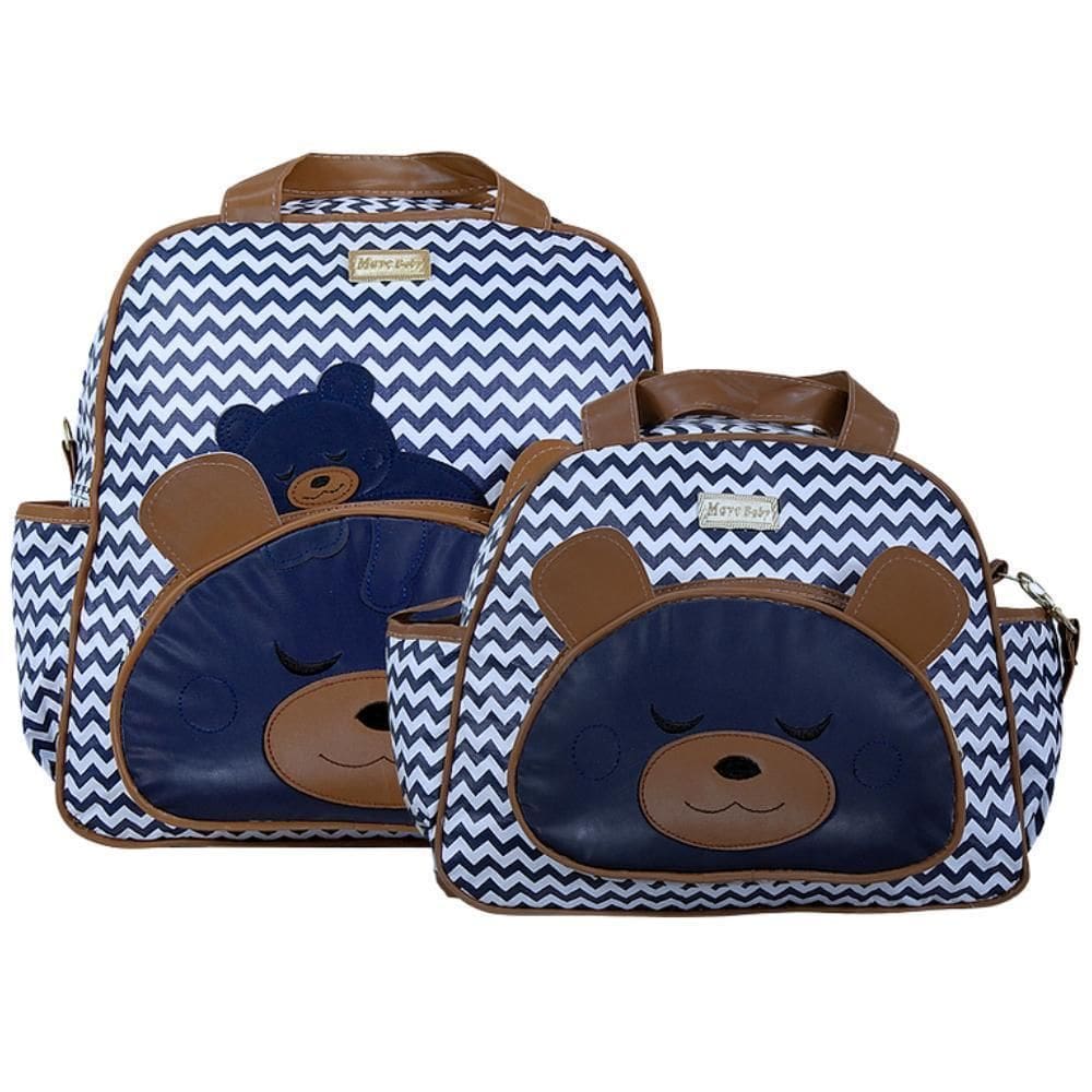 Kit Bolsas Maternidade Mave Baby Bear Premium Azul Marinho