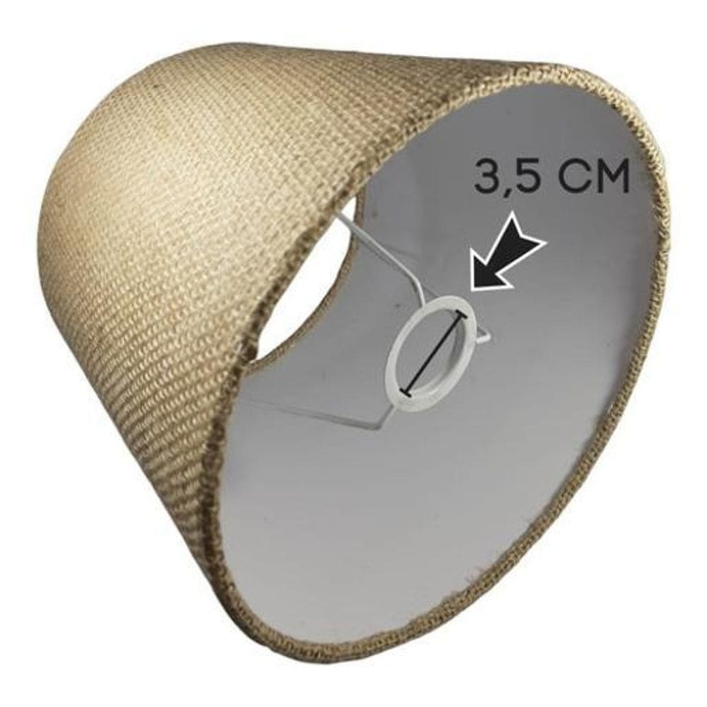 Cúpula De Abajur Luminária Tecido Cônica 15X20X15 - Juta