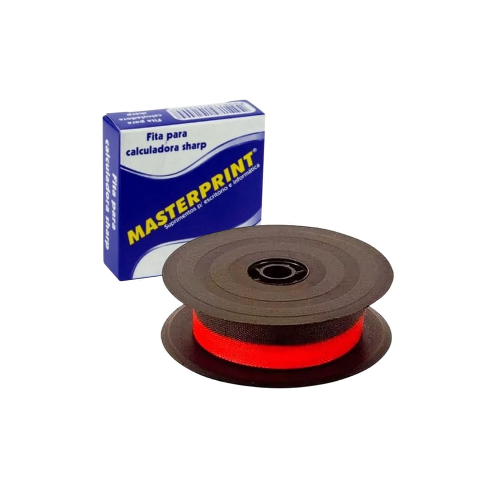 Fita Compativel com Calculadora Sharp Preta/Vermelha 13mmX4m