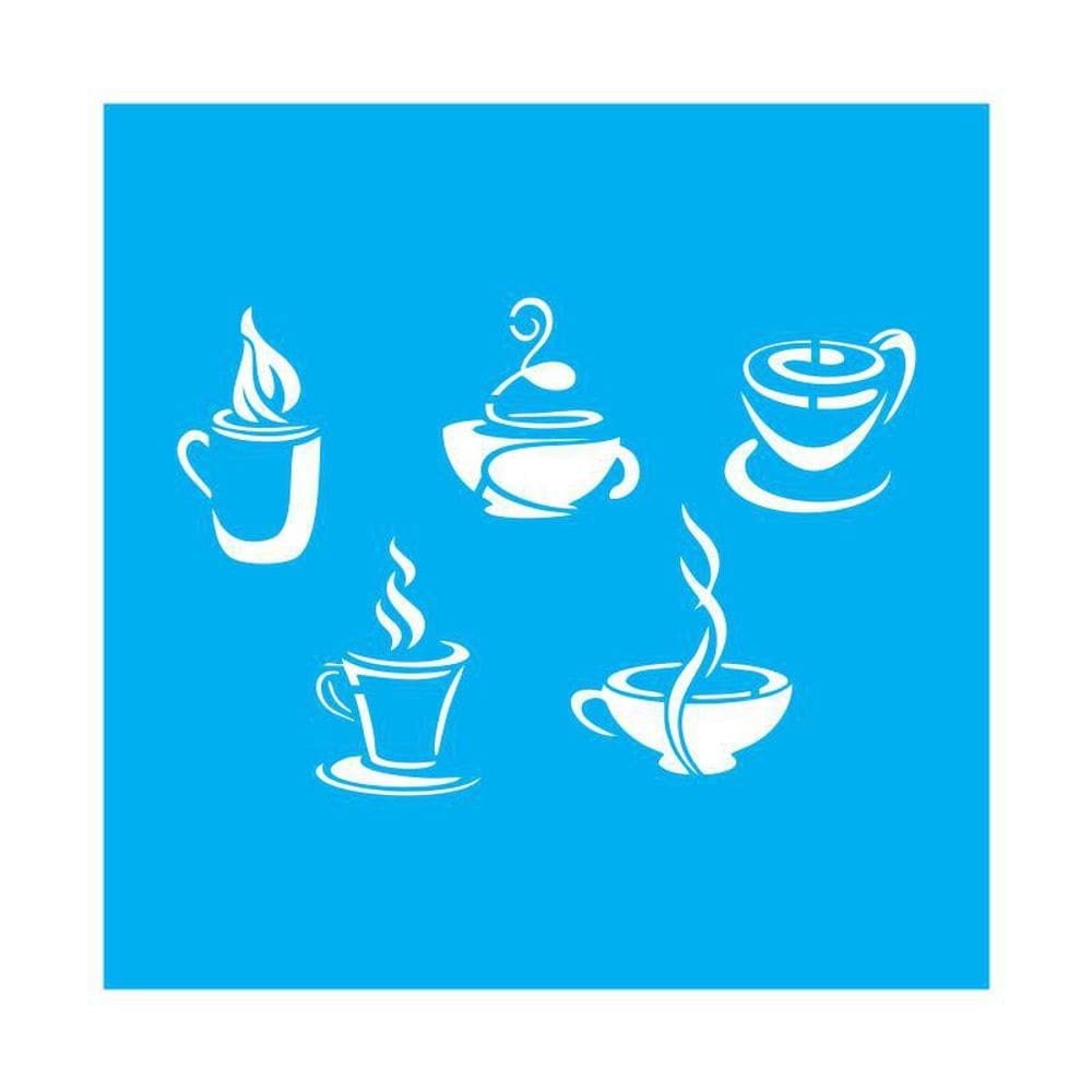 Stencil Tamako Xícara - 30X30Cm - Ref D209