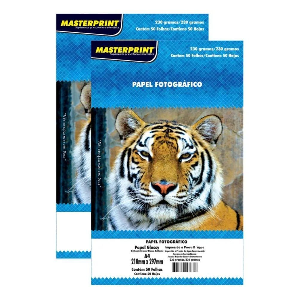 Papel Foto 230G A4 100 Folhas Brilhante - Masterprint