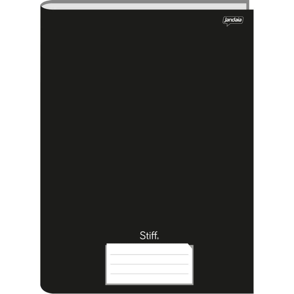 Caderno Brochura 1/4 Capa Dura Stiff 48 Fls Preto 10unid