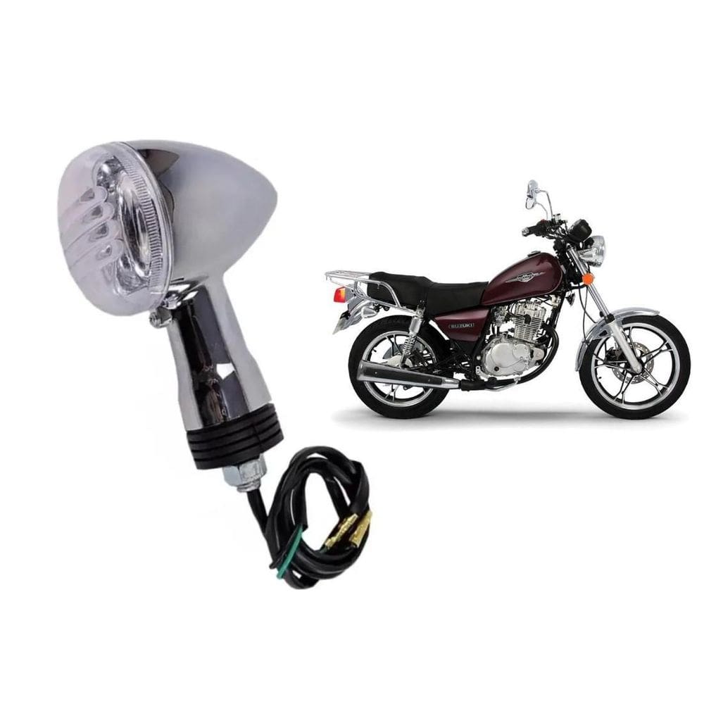 Pisca Traseira Cromada Lente Cristal Suzuki Intruder 125
