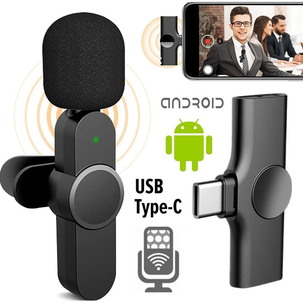 Microfone Sem Fio Lapela Celular Android Universal Usb Tipo