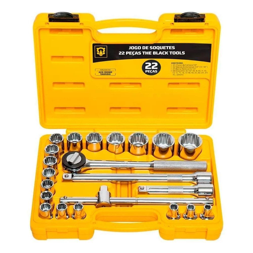 Jogo Kit De Ferramentas Manuais Chave Catraca 1/2 8 A 32Mm B