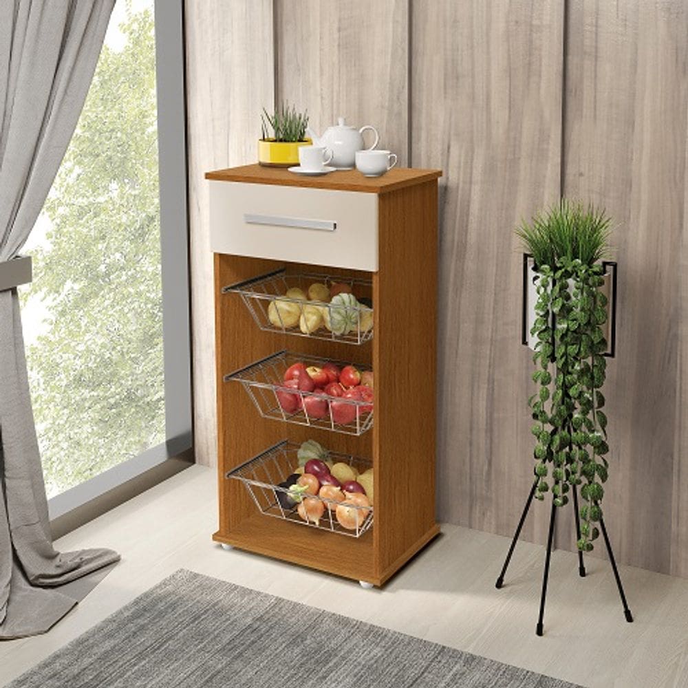 Fruteira Luna Naturale/Off White - Passe Bem Móveis