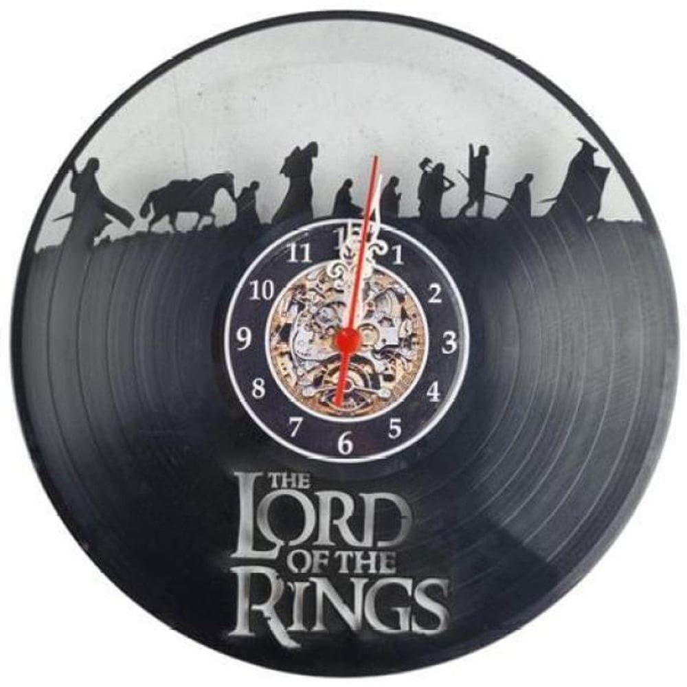 Relógio Artesanal Em Disco De Vinil Senhor Dos Anéis