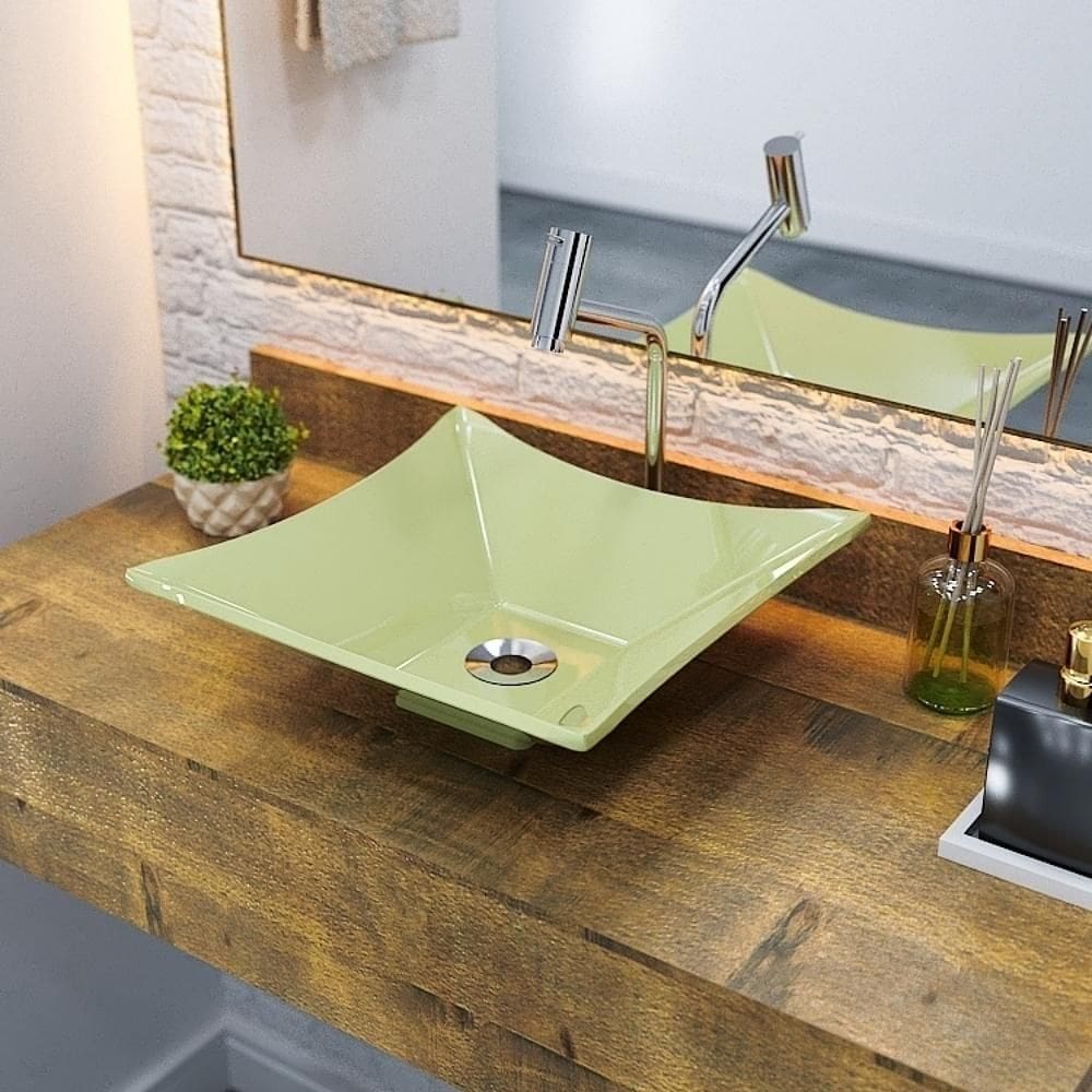 Kit Cuba L34 Com Válvula 1`` (2,6cm) + Sifão Pvc + Flexível Verde Acqua