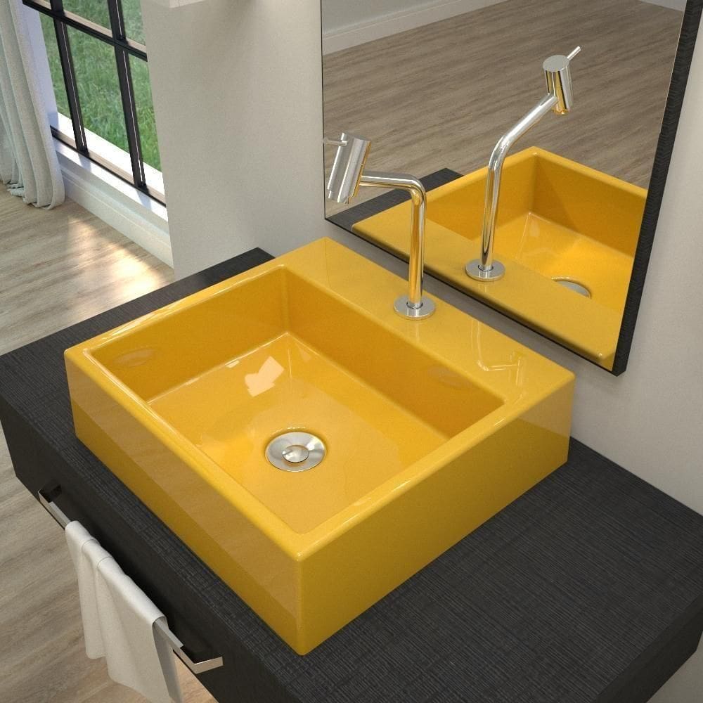 Kit Cuba Q395 Com Torneira Pratika 1060 Metal + Válvula Click 1``b (2,6cm) + Sifão Pvc + Flexível Amarelo