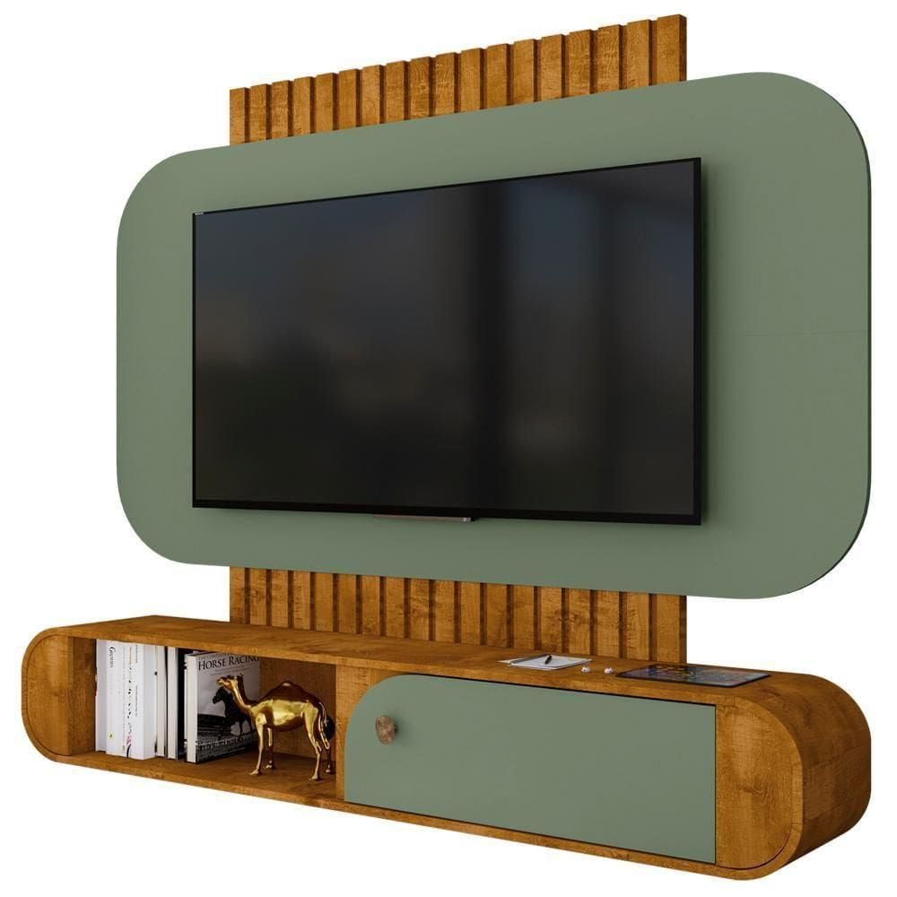 Painel Suspenso Organico TV 55 Polegadas 156 Cm Jurere Bechara Naturalle Pistache
