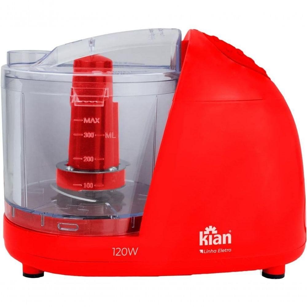 Mini Processador Triturador Moedor De Alimentos 1200W Kian 500ml Vermelho 110V