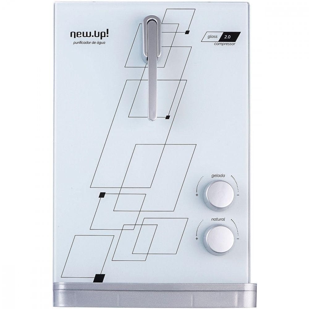 Purificador de Água Compressor Refrigerado Glass 2.0 de Mesa ou Suspenso Branco New.Up 127v