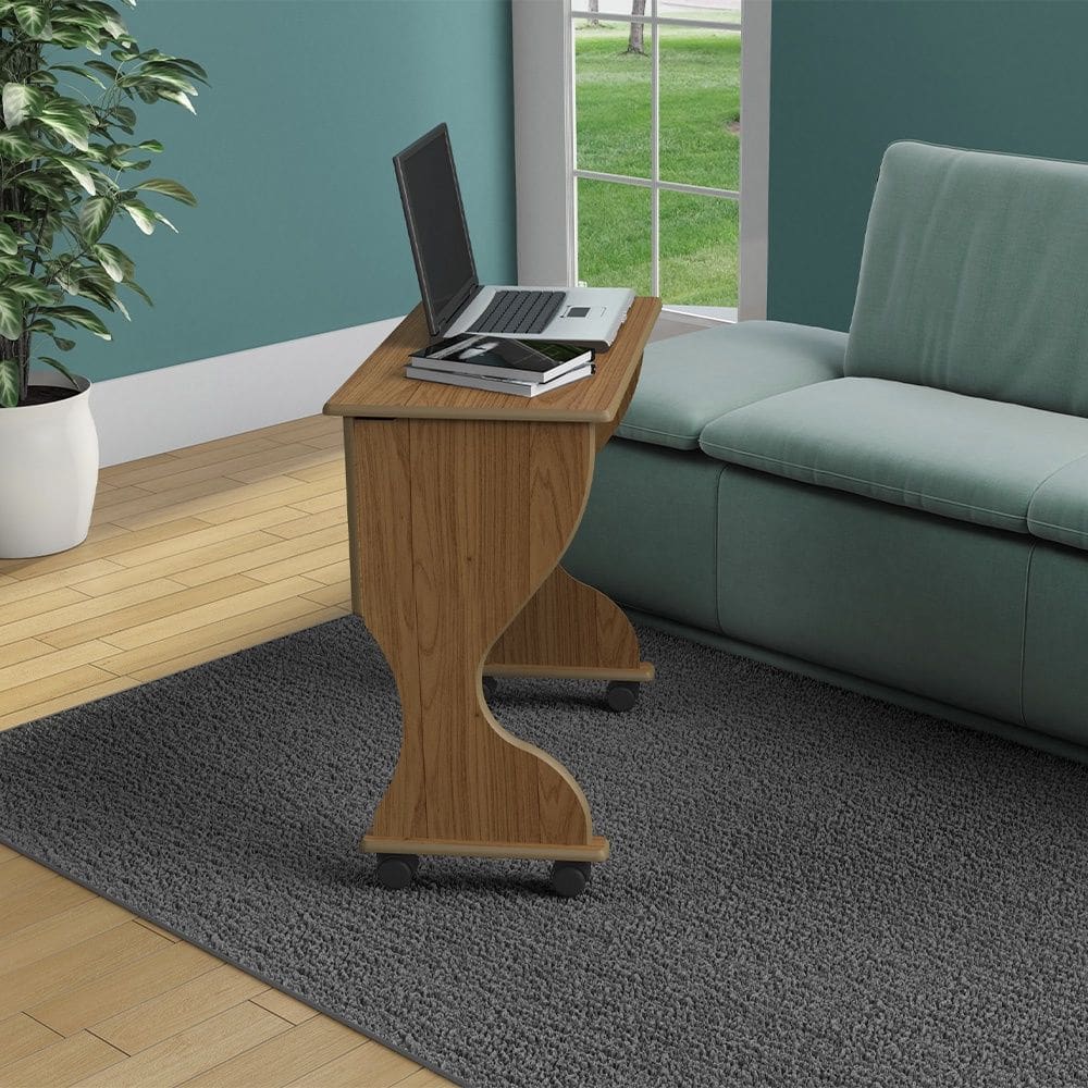 Mesa Dobrável em MDF com Rodízios C27 Freijó Dalla Costa