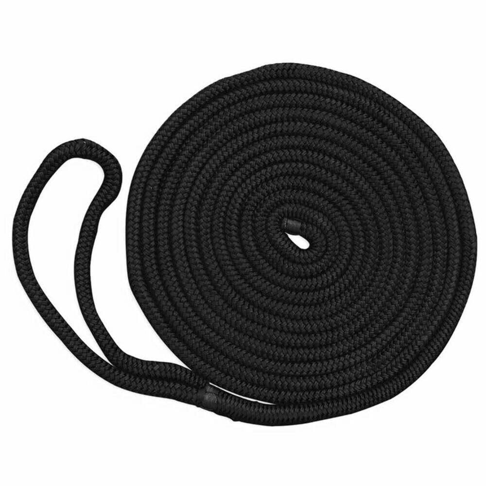 Cordas Dock Line New England 5/8 Double Braid pretas 7,6 m