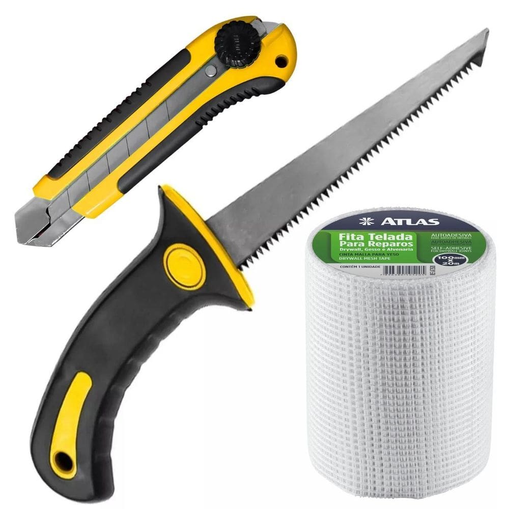 Serrote Para Gesso Drywall + Fita Telada 100Mmx20M +Estilete