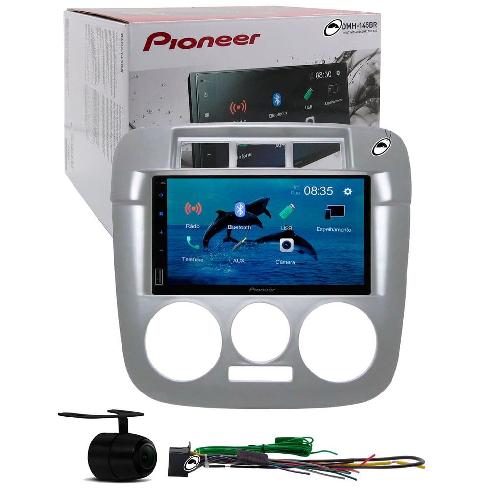 Multimídia Pioneer DMH-145BR Gol Saveiro Parati G4 Bluetooth USB + Câmera Ré - Preto ou Prata