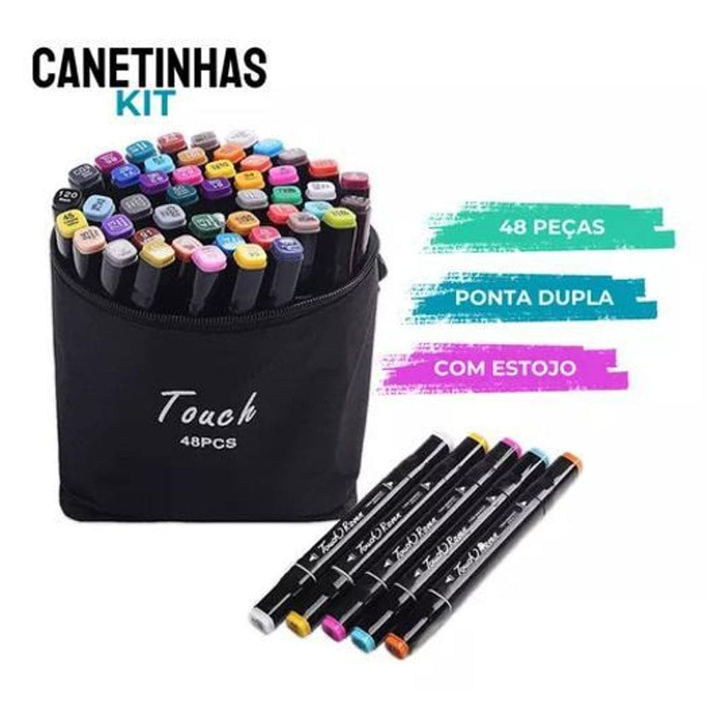 Super Conjunto Profissional De 48 Canetas Permanente 1Linha