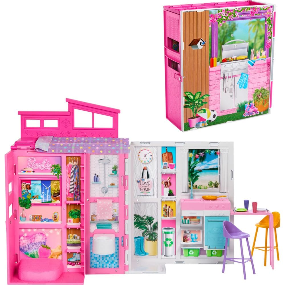 Conjunto de brinquedos Doll House Barbie Getaway com 11 acessórios