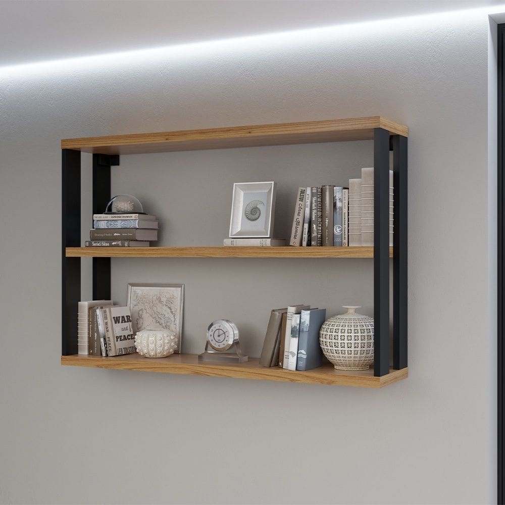 Nicho Retangular 100% MDF Estilo Industrial F26 Freijó Preto Fosco Dalla Costa