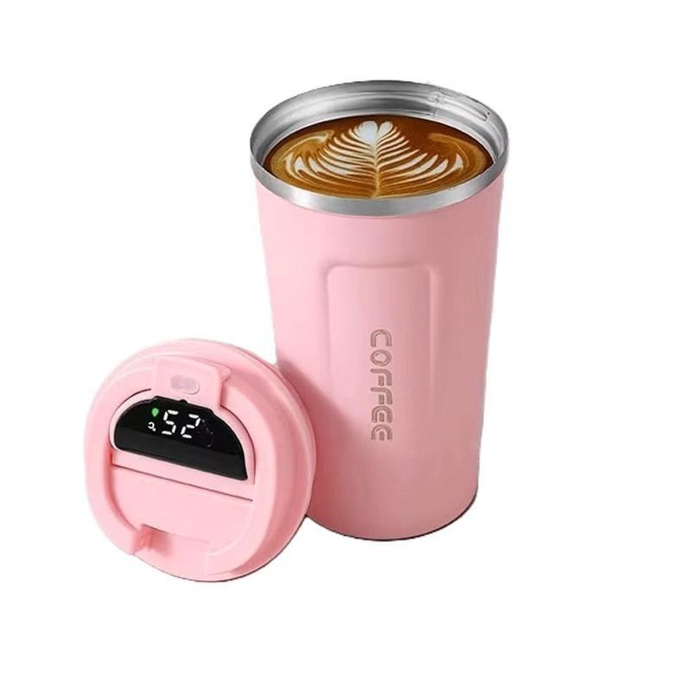 Caneca Copo Térmico 510Ml Inox Com Tampa Digital - Rosa