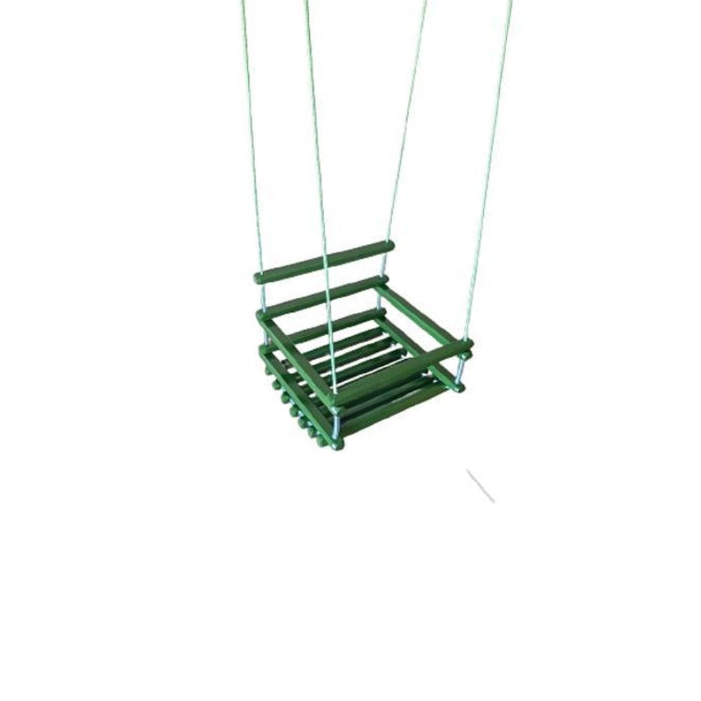 Balanço Gangorra Infantil Madeira 40X35 Verde Suporta 80Kg